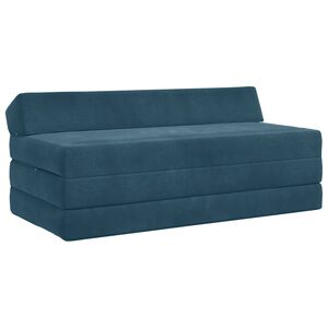 vidaXL Canap&eacute;-lit pliable Bleu 120 x 60 x 49 cm Tissu