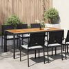 vidaXL Table de jardin 190x90x75 cm Résine tressée et bois acacia Noir