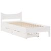 vidaXL Cadre de lit avec tiroirs blanc 75x190 cm bois de pin massif