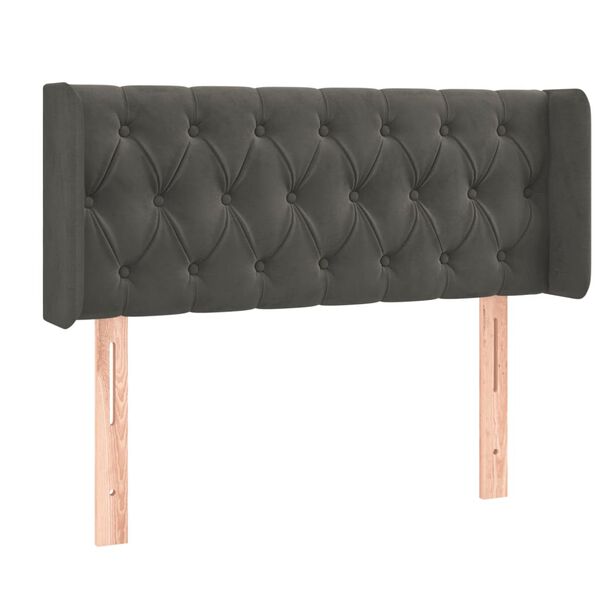 vidaXL T&ecirc;te de lit &agrave; LED Gris fonc&eacute; 93x16x78/88 cm Velours