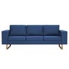vidaXL Canap&eacute; &agrave; 3 places Tissu Bleu