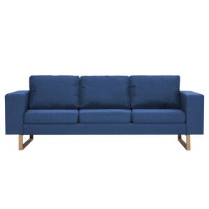 vidaXL Canap&eacute; &agrave; 3 places Tissu Bleu