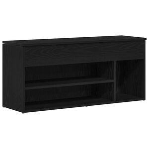 vidaXL Banc &agrave; chaussures ch&ecirc;ne noir 102x30,5x45 cm bois d'ing&eacute;nierie