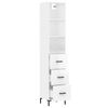 vidaXL Buffet haut Blanc brillant 34,5x34x180 cm Bois d'ing&eacute;nierie
