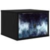 vidaXL Cabinet de chevet mural RAALTE Ch&ecirc;ne noir 36 x 33 x 25 cm