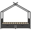 vidaXL Cadre de lit d'enfant avec tiroirs Gris fonc&eacute; Pin 90x200 cm