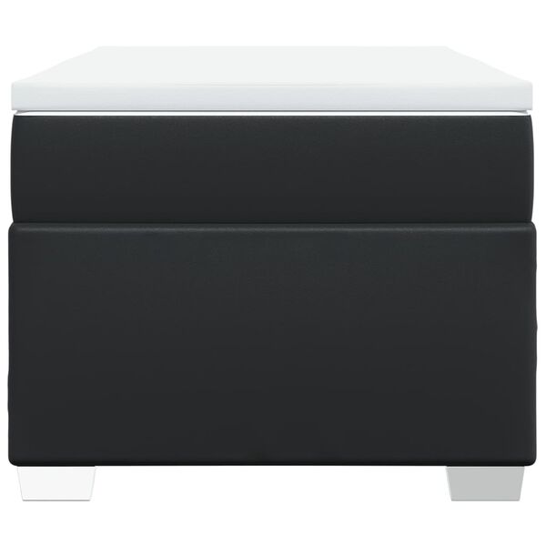 vidaXL Sommier &agrave; lattes de lit avec matelas Noir 90x200 cm Similicuir