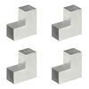 vidaXL Connecteurs de poteau 4 pcs Forme en L M&eacute;tal galvanis&eacute; 91x91 mm