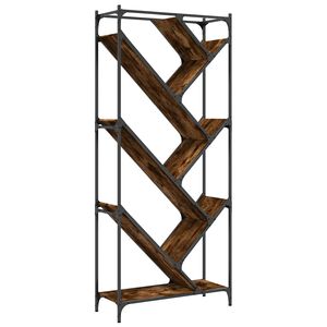 vidaXL Biblioth&egrave;que ch&ecirc;ne fum&eacute; 79x30x180 cm bois d'ing&eacute;nierie et m&eacute;tal