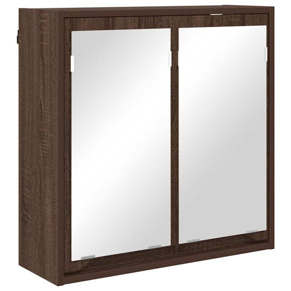 vidaXL Armoire Miroir de Salle de Bain Ch&ecirc;ne brun 60 x 20 x 60 cm