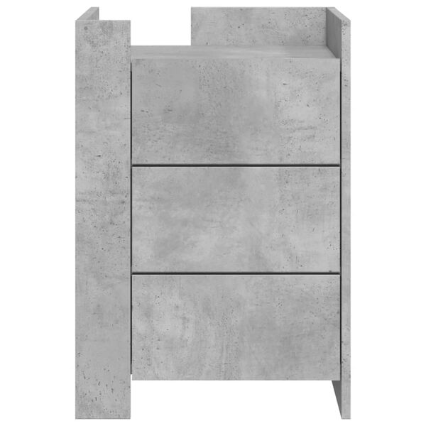 vidaXL Table de chevet gris b&eacute;ton 45x50x65 cm bois d'ing&eacute;nierie