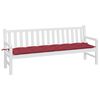 vidaXL Coussin de banc de jardin rouge bordeaux 200x50x7 cm