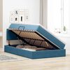 vidaXL Lit de Rangement avec matelas Bleu fonc&eacute; 120 x 200 cm Velours