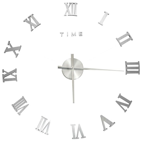 vidaXL Horloge murale 3D Design moderne Argent&eacute; 100 cm XXL