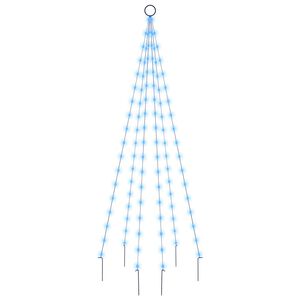 vidaXL Sapin de No&euml;l sur m&acirc;t de drapeau 108 LED Bleues 180 cm