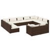 vidaXL Salon de jardin 11 pcs avec coussins Marron R&eacute;sine tress&eacute;e
