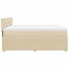 vidaXL Sommier &agrave; lattes de lit avec matelas Cr&egrave;me 200x200 cm Tissu