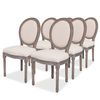 vidaXL Chaises &agrave; manger lot de 6 cr&egrave;me tissu