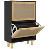 vidaXL Armoire &agrave; chaussures Noir 52x25x80 cm Bois d'ing&eacute;nierie/rotin