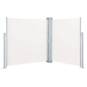 vidaXL Auvent lat&eacute;ral double r&eacute;tractable de patio 170x600 cm Cr&egrave;me