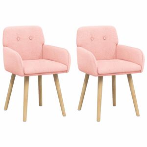 vidaXL Chaises de salle &agrave; manger 2 pc Boucl&eacute; Rose 59 x 57 x 85 cm