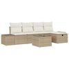 vidaXL Ensemble de canap&eacute; de jardin 6 pc Beige polyrotin