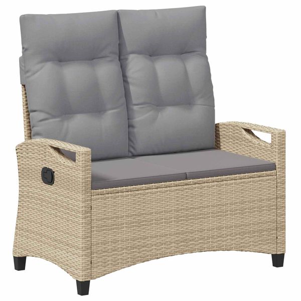 vidaXL Banc de jardin Beige et Gris clair 105 x 60 x 112 cm