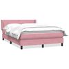vidaXL Sommier &agrave; lattes de lit avec matelas rose 140x210 cm velours