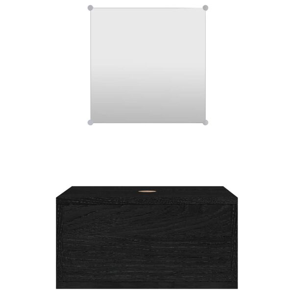 vidaXL Ensemble de meubles salle de bain 2 pcs noir bois d'ingénierie