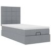vidaXL Cadre de lit ottoman et matelas gris clair 100x200 cm tissu