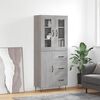 vidaXL Buffet haut Sonoma gris 69,5x34x180 cm Bois d'ing&eacute;nierie