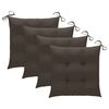 vidaXL Chaises de jardin lot de 4 et coussins taupe bois teck solide