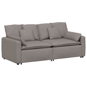 vidaXL Canap&eacute; modulable avec coussins taupe