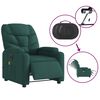 vidaXL Fauteuil de massage inclinable électrique Vert foncé Tissu