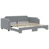 vidaXL Lit de jour avec gigogne sans matelas gris clair 80x200 cm
