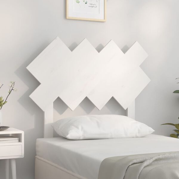 vidaXL T&ecirc;te de lit Blanc 92x3x81 cm Bois massif de pin