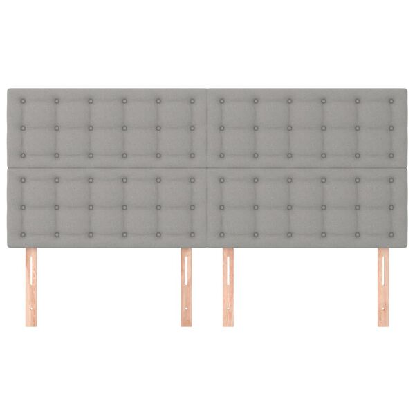 vidaXL T&ecirc;te de lit Gris clair 200x5x118/128 cm Tissu