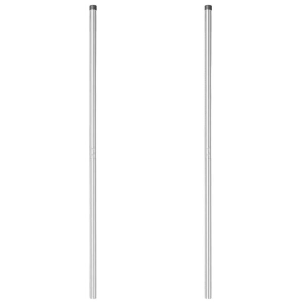 vidaXL Poteaux de clôture 2 pcs Argent Acier peint par poudre