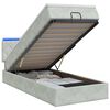vidaXL Lit coffre avec matelas et LED Gris clair 80 x 200 cm Velours