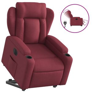 vidaXL Fauteuil inclinable &eacute;lectrique rouge bordeaux tissu