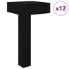 vidaXL Pieds debout 12 pi&egrave;ces Noir 57 x 57 x 100 mm Fer