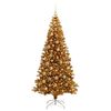 vidaXL Sapin de Noël avec 300 LED avec support Doré 210 cm PET