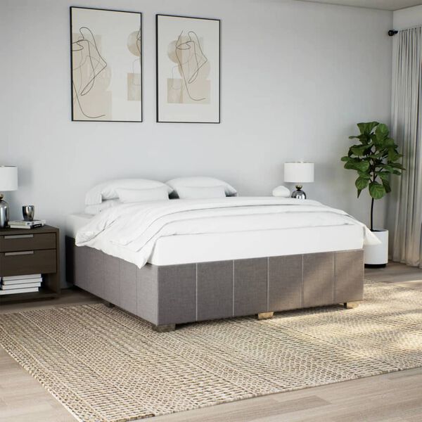 vidaXL Cadre de lit sans matelas taupe 180x200 cm tissu