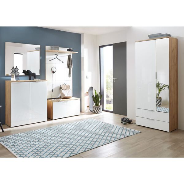 Germania Armoire &agrave; chaussures GW-Telde Blanc et ch&ecirc;ne