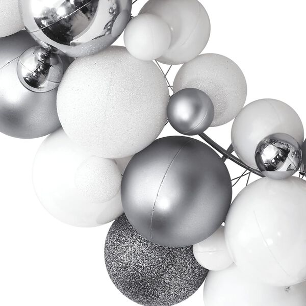 vidaXL Couronne de No&euml;l blanc et gris 45 cm polystyr&egrave;ne