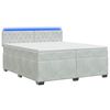 vidaXL Lit de box spring avec matelas et LED Gris clair 200 x 200 cm