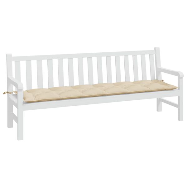 vidaXL Coussin de banc de jardin beige 200x50x7 cm tissu oxford