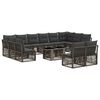 vidaXL Ensemble de canap&eacute; de jardin 13 pc Gris polyrotin
