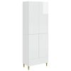 vidaXL Ensemble de Meubles 2 pc Blanc brillant Bois d'ing&eacute;nierie
