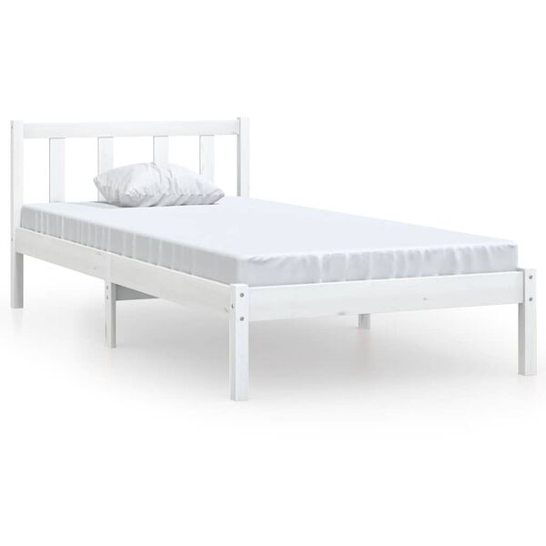 vidaXL Cadre de lit sans matelas blanc bois massif 90x200 cm
